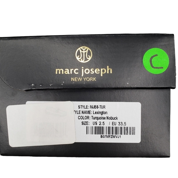 Marc Joseph | NIB Lexington Turquoise Nobuck Preppy Leather Loafer Girl's 2.5 - Picture 3 of 14
